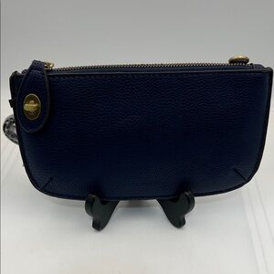 Joy Susan Navy Blue Vegan Leather Crossbody Bag NWT Detachable Strap